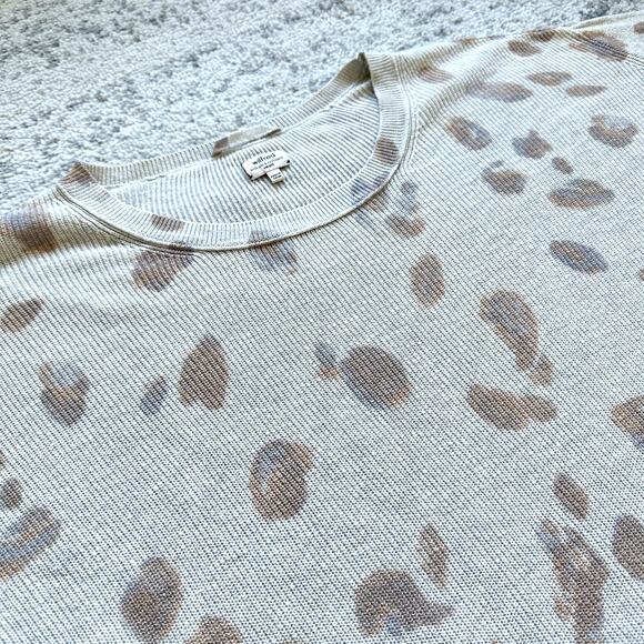 Artizia Wilfred Balzac Cashmere and Silk Leopard Ribbed Knit Top Sweater Size S - Picture 6 of 8